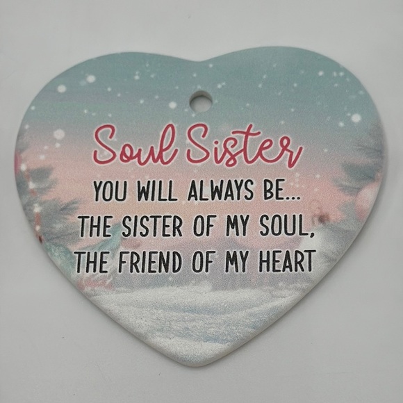 Other - Soul Sister Ornament – Christmas Gift for Best Friend – Double Sided Heart
